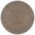 Covor manual, gri, 150 cm, iută, rotund GartenMobel Dekor