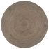 Covor manual, gri, 150 cm, iută, rotund GartenMobel Dekor