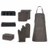 Set prosoape 15 piese mănuși cuptor/suporturi oale gri bumbac GartenMobel Dekor