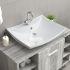 Chiuvetă dreptunghiulară preaplin & gaură robinet, negru, ceramică lux  GartenMobel Dekor