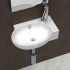 Chiuvetă de baie, orificiu robinet & preaplin, alb, ceramică GartenMobel Dekor