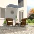Copertină retractabilă, albastru și alb, 300 x 150 cm GartenMobel Dekor