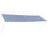Copertină retractabilă, albastru și alb, 300 x 150 cm GartenMobel Dekor