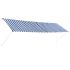 Copertină retractabilă, albastru și alb, 300 x 150 cm GartenMobel Dekor