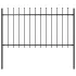 Gard de grădină cu vârf ascuțit, negru, 1,7 m, oțel GartenMobel Dekor