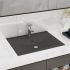 Chiuvetă baie lux orificiu robinet gri mat 60x46 cm ceramică GartenMobel Dekor