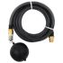 Furtun de aspirație cu racorduri din alamă, negru 1,1" 20 m PVC GartenMobel Dekor