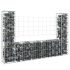 Coș gabion în formă de U cu 6 stâlpi, 620x20x150 cm, fier GartenMobel Dekor