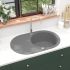 Chiuvetă de bucătărie din granit încastrată, cu două cuve, gri GartenMobel Dekor