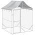 Padoc de exterior cu acoperiș argintiu 2x2x2,5m oțel galvanizat GartenMobel Dekor
