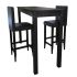 Masă de bar cu 2 scaune de bar negre GartenMobel Dekor