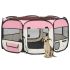 Țarc joacă pliabil câini cu sac de transport roz 90x90x58 cm GartenMobel Dekor