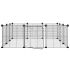 Cușcă animale de companie cu ușă 12 panouri negru 35x35 cm oțel GartenMobel Dekor