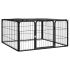 Țarc câini 16 panouri negru 100x50 cm oțel vopsit electrostatic GartenMobel Dekor