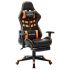 Scaun gaming cu suport picioare, negru/oranj, piele ecologică GartenMobel Dekor