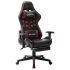 Scaun gaming cu suport picioare, negru/oranj, piele ecologică GartenMobel Dekor
