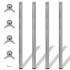 242136 4 Height Adjustable Table Legs Brushed Nickel 710 mm GartenMobel Dekor