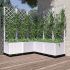 Jardinieră de grădină cu spalier, alb, 120x40x136 cm PP GartenMobel Dekor