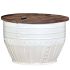 Măsuță de cafea, alb, lemn masiv reciclat, formă bol GartenMobel Dekor