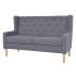 Canapea cu 2 locuri, material textil, alb crem GartenMobel Dekor