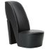 Scaun, design toc înalt, negru, piele ecologică GartenMobel Dekor