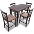 Set mobilier de bar din lemn, masă și 4 scaune, alb GartenMobel Dekor