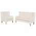 Set canapea, 2 piese, textil, Alb crem GartenMobel Dekor