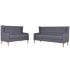Set de canapele 2 piese, alb crem, material textil GartenMobel Dekor