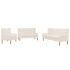 Set de canapele, 3 piese, alb crem, material textil GartenMobel Dekor