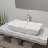 Chiuvetă de baie cu robinet mixer, ceramică, rotund, alb GartenMobel Dekor