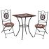 Set de bistro mozaic, 3 piese, cărămiziu & alb, placă ceramică GartenMobel Dekor