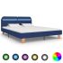 Cadru pat cu LED-uri, gri deschis, 160x200 cm, material textil GartenMobel Dekor