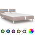 Cadru de pat cu LED, gri, 90 x 200 cm, piele artificială GartenMobel Dekor