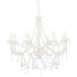 Candelabru cu mărgele, alb, 8 becuri E14 GartenMobel Dekor