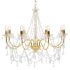 Candelabru cu mărgele, alb, 8 becuri E14 GartenMobel Dekor