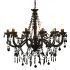 Candelabru cu mărgele, negru, 12 becuri x E14 GartenMobel Dekor