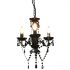 Candelabru cu mărgele, auriu, rotund, 3 becuri E14 GartenMobel Dekor