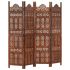 Paravan cameră sculptat manual 4 panouri maro 160x165 cm mango GartenMobel Dekor