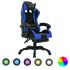 Scaun de racing cu LED RGB, auriu și negru, piele ecologică GartenMobel Dekor