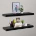 Rafturi de perete suspendate, 2 buc., negru, 120 x 20 x 3,8 cm GartenMobel Dekor