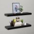 Rafturi de perete suspendate, 2 buc., negru, 120 x 20 x 3,8 cm GartenMobel Dekor