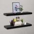 Rafturi de perete suspendate, 2 buc., negru, 120 x 20 x 3,8 cm GartenMobel Dekor