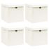 Cutii depozitare, 4 buc., albastru, 32x32x32 cm, textil GartenMobel Dekor