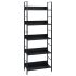 Etajeră cărți 4 rafturi, negru, 60x27,6x124,5 cm lemn prelucrat GartenMobel Dekor