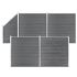 Set panouri gard, 4 pătrate + 1 oblic, gri, 792 x 186 cm, WPC GartenMobel Dekor