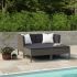 Set mobilier de grădină cu perne, 4 piese, negru, poliratan GartenMobel Dekor