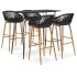 Set mobilier de bar, 5 piese, negru și gri GartenMobel Dekor