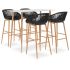 Set mobilier de bar, 5 piese, negru GartenMobel Dekor