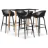 Set mobilier de bar, 5 piese, alb și negru GartenMobel Dekor