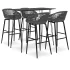 Set mobilier de bar, 5 piese, negru și gri GartenMobel Dekor